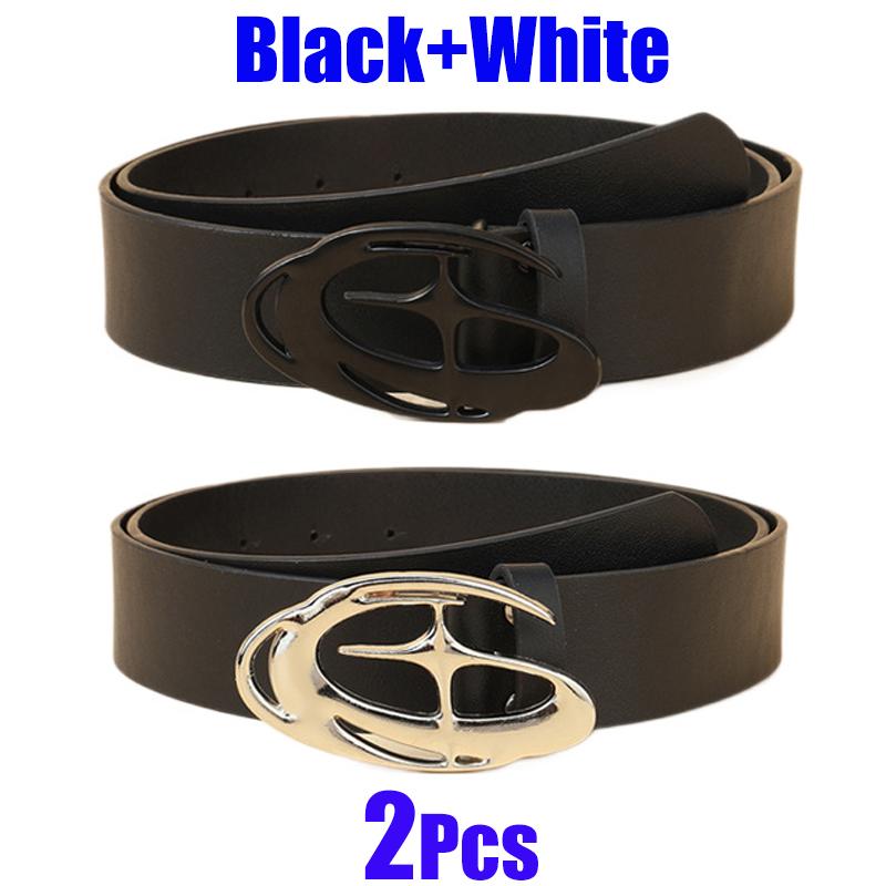 Stylish Oval Cross Metal Buckle Belt Punk Moon Star Design Vintage Gothic Y2k Belt Pu Leather Waistband Jeans Pants Belt Gifts