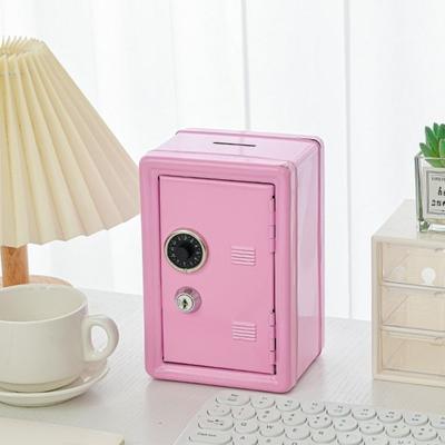 Portable Password Lock Mini Safe Box Anti-Theft Cabinet Piggy Bank Metal Money Bank Cash Savings