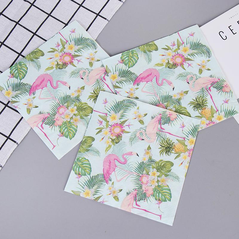 20pcs/Pac 33*33cm 2-Ply Disposable Party Napkin Flower and Bird Series Pattern