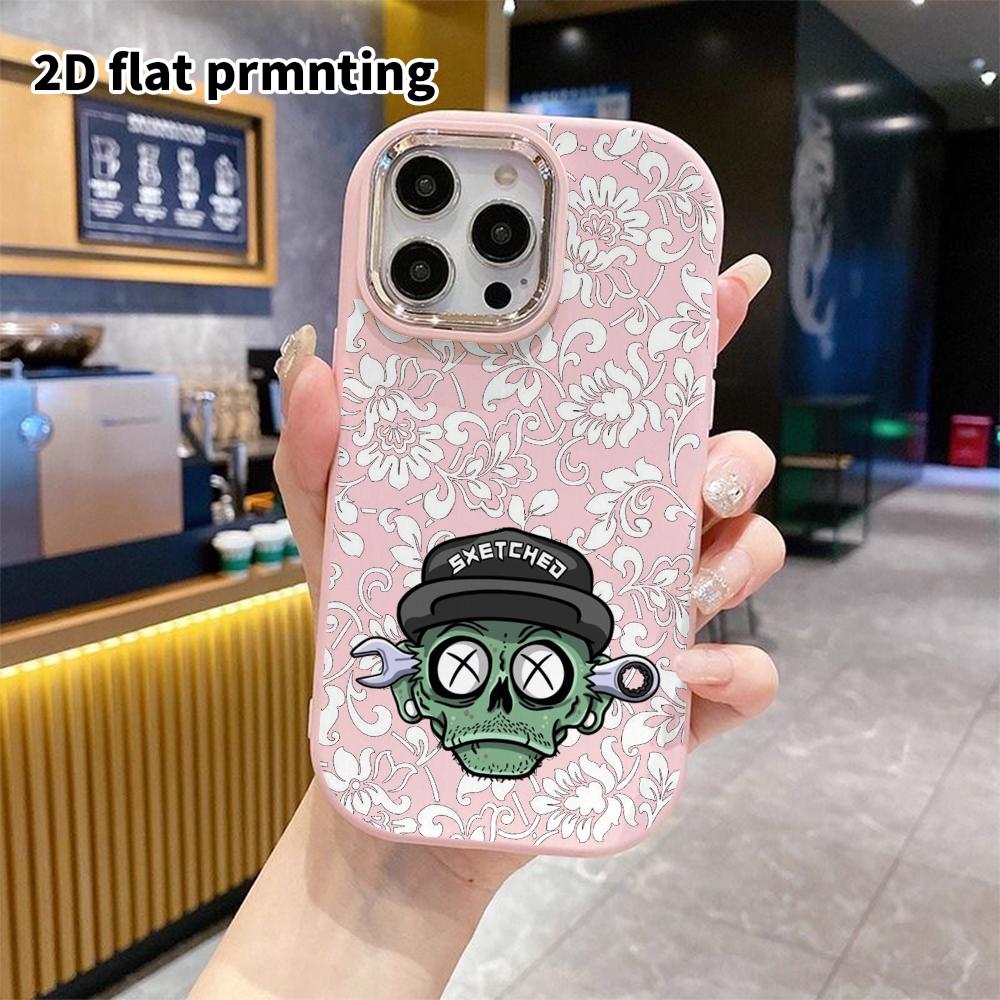 Phone Case: 2D Flat Design Suitable for iPhone 18 17 16 15 14 13 Pro, Couple Style, Zombie Skull, Christmas and Halloween Gift