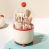 Makeup Brush Storage Box Rotatable Desktop Cosmetic Compartment Storage Dustproof Storage Container