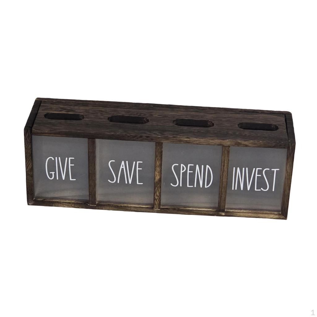 for Saving, Spending And Investing, to Place on A Work Surface Or, with Its 4 Compartments, Ideal