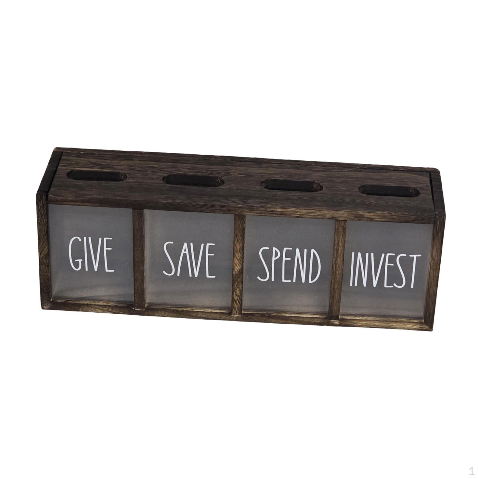 

for Saving, Spending And Investing, to Place on A Work Surface Or, with Its 4 Compartments, Ideal темно-коричневого