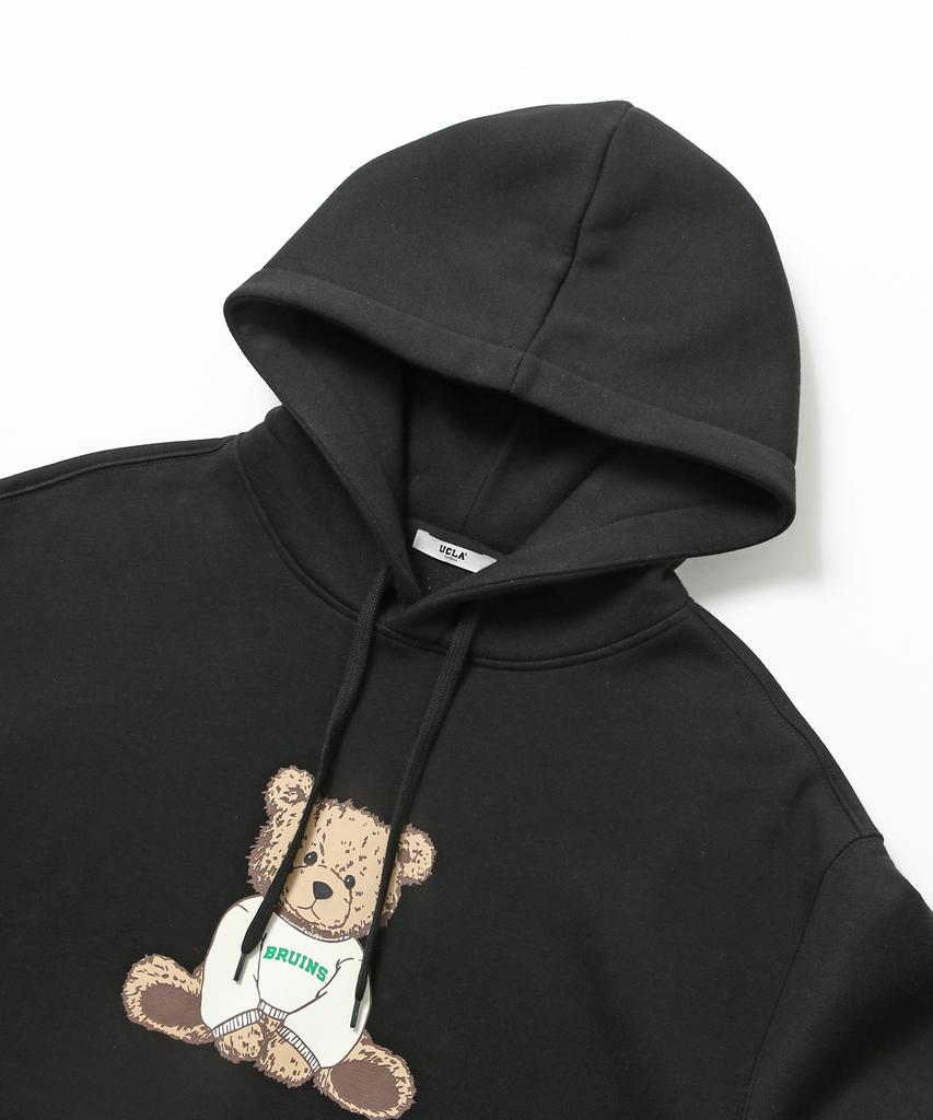 Ucla Unisex Preppy Reel Bear Fleece Hoodie [Black] (Ubclt37)