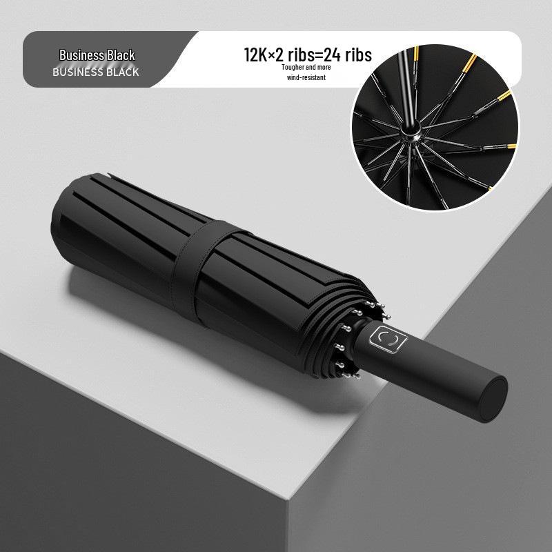 Extra Large Reinforced Automatic Sun & Rain Umbrella with Anti-UV Sunshade and Logo Print