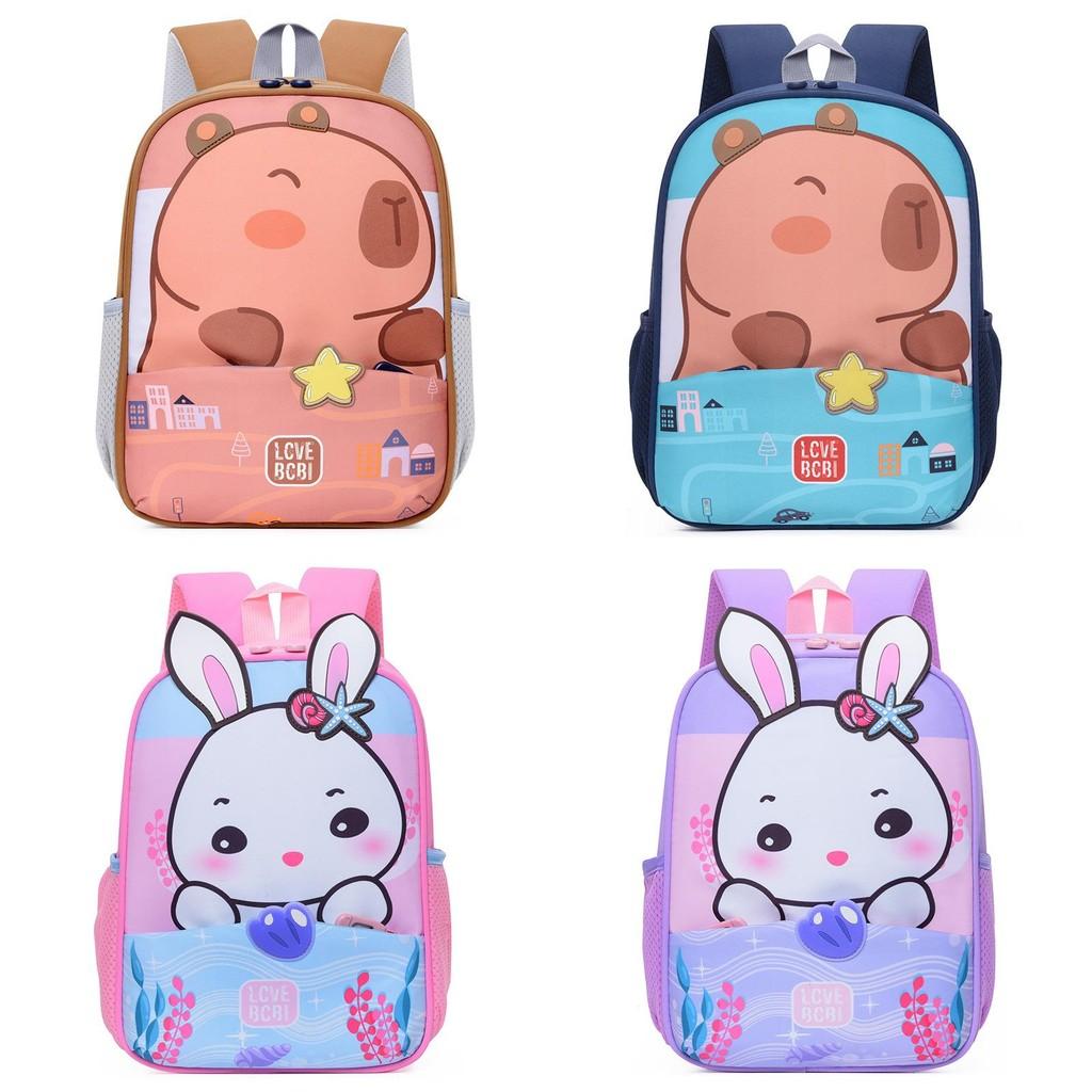 Kindergarten Capybara Adorable Backpack For Kids Featuring Cute Design Cartoon