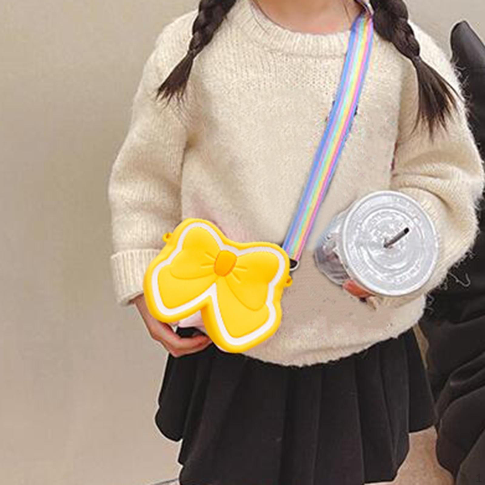 

Детская сумка через плечо с мультяшным дизайном, мягкая повседневная сумочка для малышей Yellow Bowknot