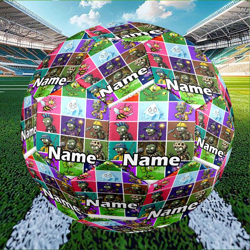 Custom Name Personalized Plants vs. Zombies Print Size 5 Soccer Ball Training & Match Football, for Team, Kicking, Gift for Football Enthusiasts