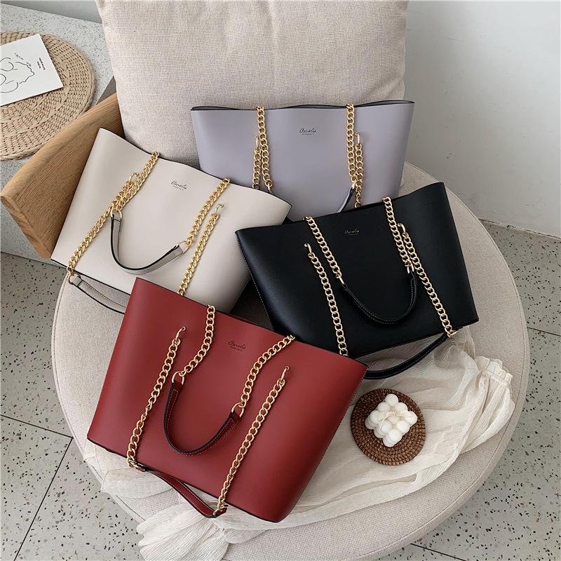 2025 Spring/Fall Women's Large Capacity Korean Style Chain Shoulder Tote - Fashionable, Versatile, Commute Bag