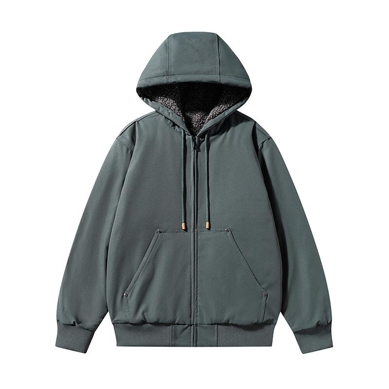 New Winter Style Men's Thickened Hooded Cardigan Sweater Personality Simple Loose Jacket Fashionable Casual