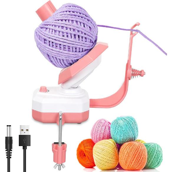 Yarn Winder,Electric Yarn Ball Winder for Crocheting,Compact Yarn Cake Winder with Stepless Speed,Large Capacity Automatic Yarn Spinner Roller Wool