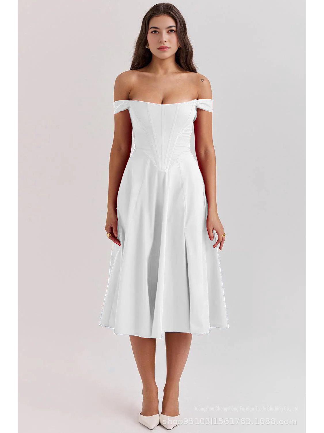 Европейская и американская летняя сексуальная юбка-миди с бретельками Fishbone M