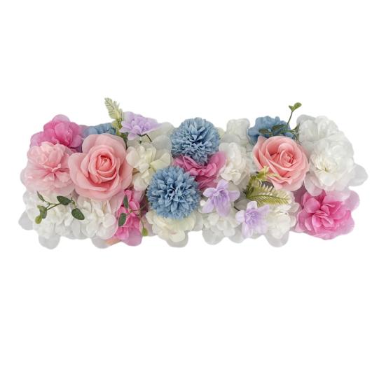 Artificial Rose Flower Row Faux Silk Rose Panel Backdrop DIY Floral Wall Decor for Wedding Arch Reception Ceremony Centerpiece Birthday Party Decor