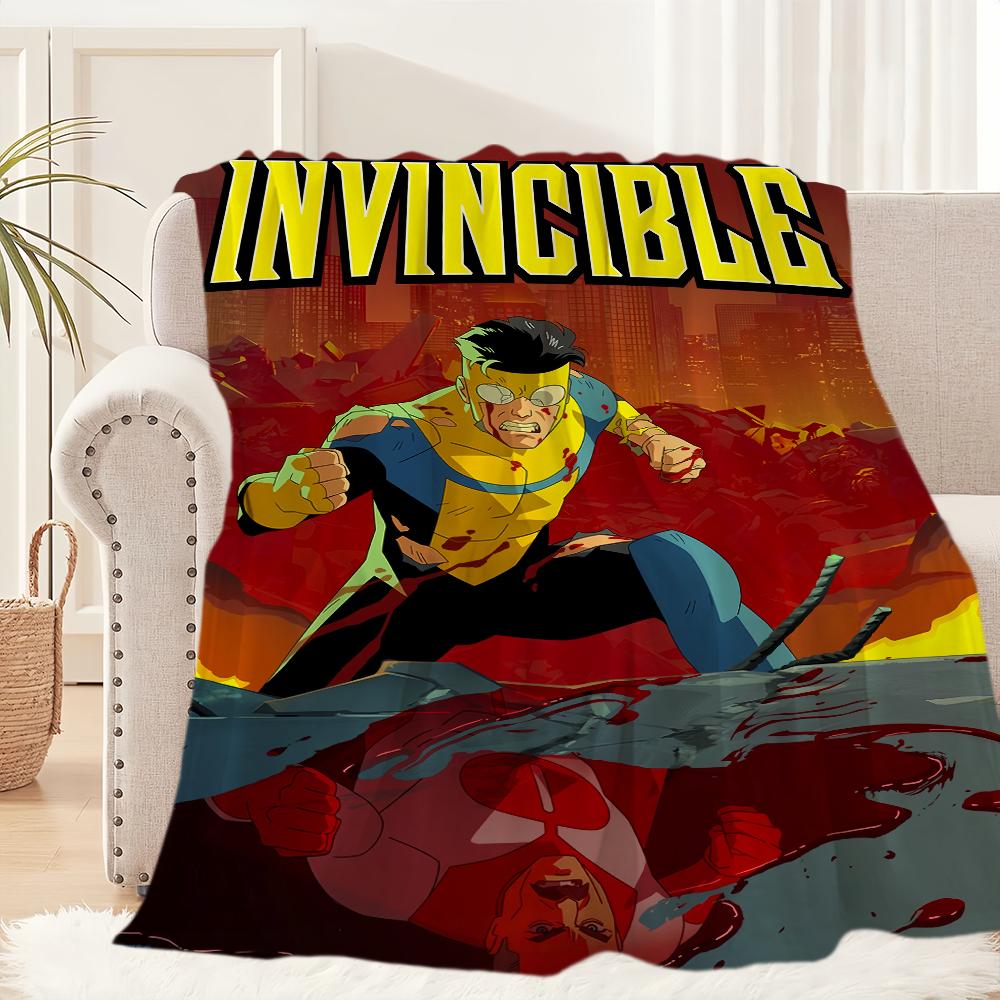 

Comic Cool TV Superhero I-Invincible Blanket Plush Nap Sofa rug for Living Room Office Bedroom Birthday Home Travel Kid Gifts 75x90cm
