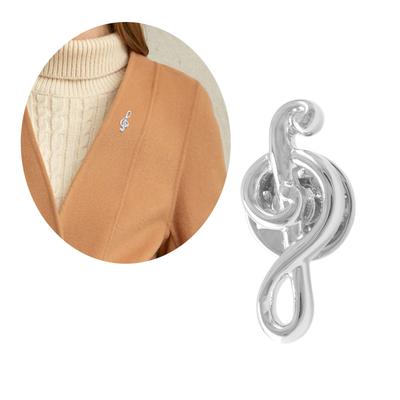 Stilvoller Anstecker aus Messing mit Musiknote, Zeitgenössisches Musiksymbol Brosche Abzeichen Ornament für modebewusste Personen