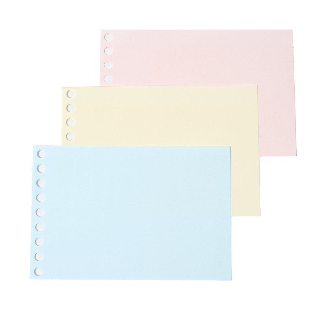 Maruman Loose-Leaf Mini B7 Blank Paper, 90 Sheets, 10-Pack, 3-Color Assortment, L1433-99