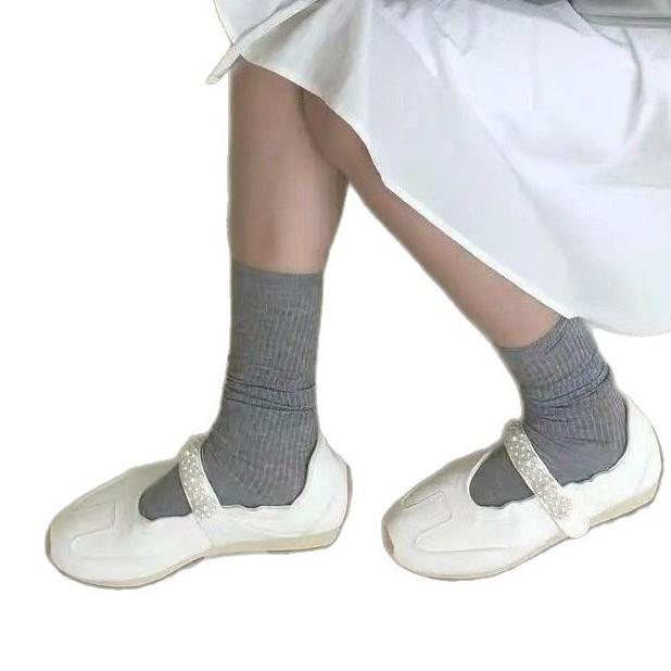 Spot cowhide version~ 2025 new pearl single shoes women's summer Velcro Mary Jane niche casual moral training shoes