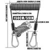 1.5-3M Safety Rope Stainless Steel Gear Tether Gear Protection Fishing Lanyard  Outdoor Activities