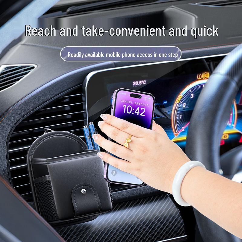 Car Air Vent Storage Organizer: Phone & Eyeglass Holder