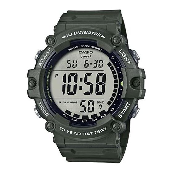 [Casio] CASIO Standard Digital Watch AE-1500WHX-3AV Long Strap Men s Cheap Casio Military Green Overseas Model