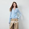 Chuyu Women's Tencel Wool Blend Long Sleeve Tie-Waist T-shirt