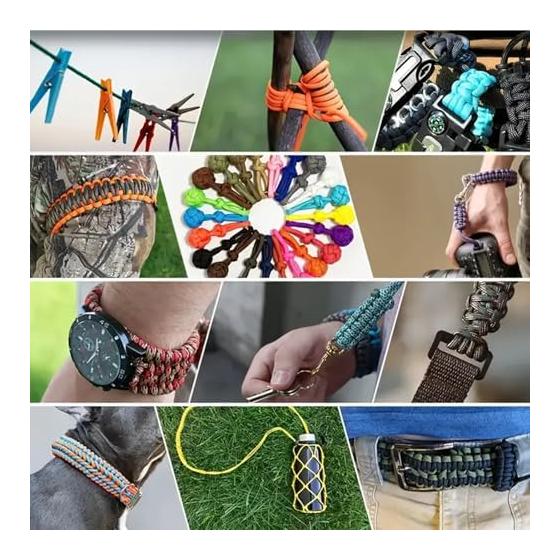 7 Core Paracord Set of 12 (3m X 12 Colors) High Strength Multi-purpose Rope for Setting Up Tarps and Tents DIY Crafts Outdoor Camping Gardening (12