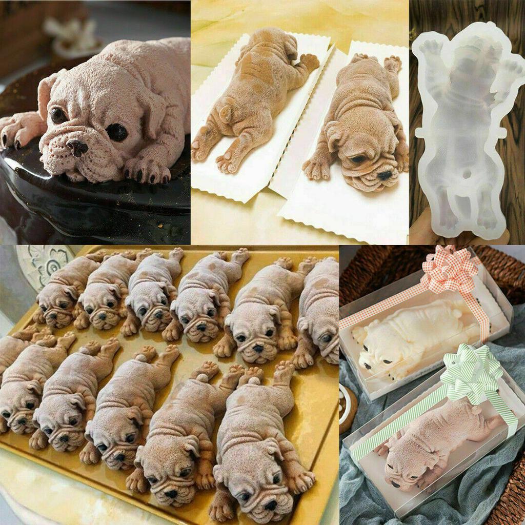 Mold Silicone Pudding Mousse 3D Fondant Dog Cake Baking Chocolate Mould Animal