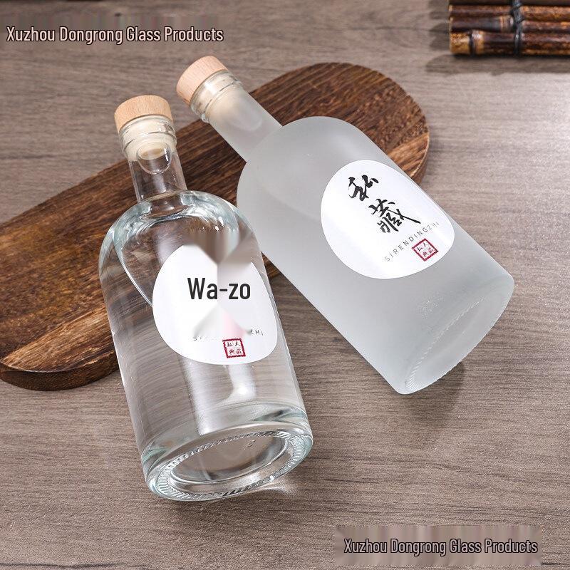 High-Value Frosted Glass Bottle for Vodka, Wine, Baijiu, or Homebrew.