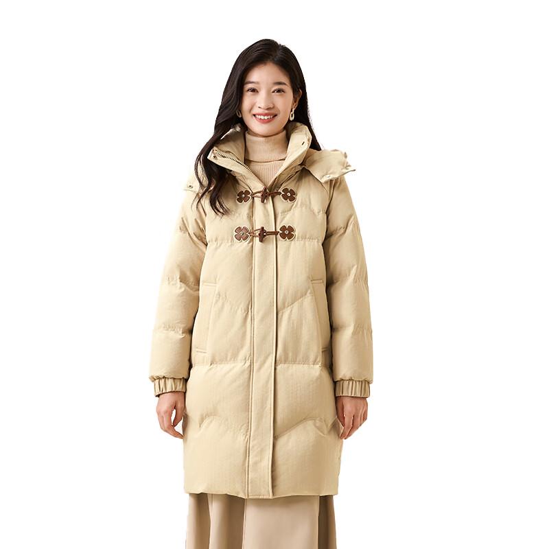 Yalu Women's Mid-Length Down Jacket with Removable Hood