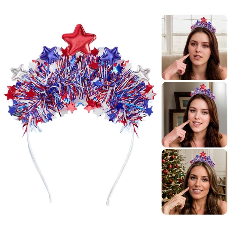 Star Pattern Headband Independence Day Hair Hoop Comfortable Headbands for Parties and Daily Wear
