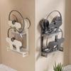 Wall-mounted Kitchen Storage Rack with Double Pot Lid Holder