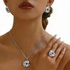 Twist ring hollow necklace, earrings and ring set, elegant and versatile temperament, suitable for daily use