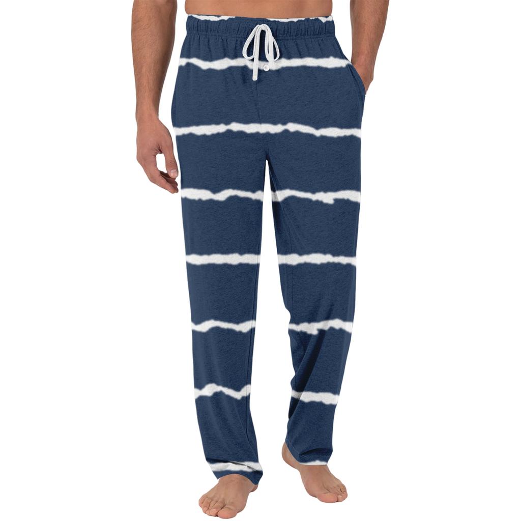 Men's casual stylish striped texture printed pants - Men's drawstring waist slim and lightweight sports pants