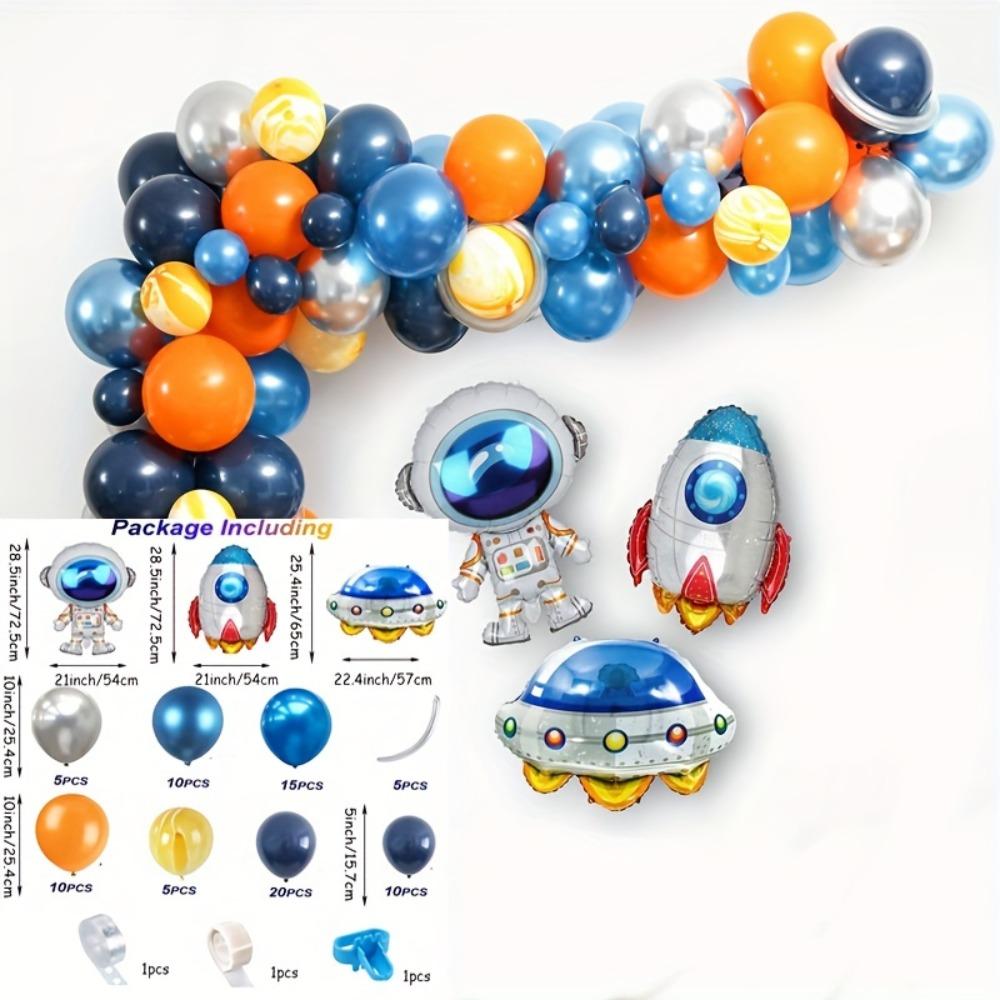 

86pcs, Space Themed Aluminum Film Balloon 10 Birthday Decoration Baby Bath Birthday Parties Home Decoration Supplies Other