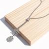 Tetragram Pentagram i Węzeł Czarownicy Naszyjnik Długi Łańcuszek Pudełkowy Podwójny Wisiorek Amulety Naszyjniki Biżuteria Czarownicza Prezenty dla Pary