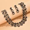 Luxury Crystal Jewelry Set Exquisite Necklace Earrings Set Rhinestone Necklaces Earrings  Banquet