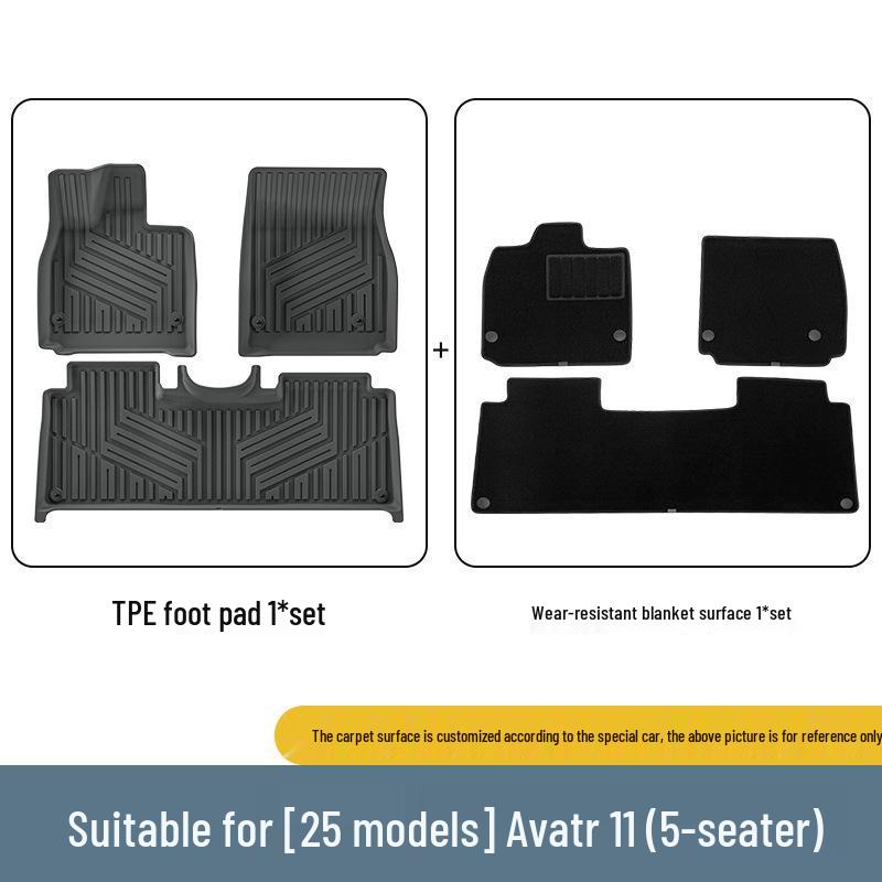 Avatr 11 Car Floor Mats: All-Weather, Dirt-Resistant, Waterproof TPE Mats & Trunk Mat for 2023-2025 Models