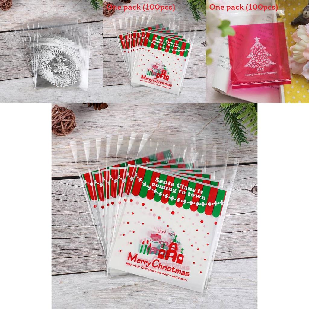 Christmas Packaging Gift Bags With Selfadhesive Closure For Holiday Cookies And Candies