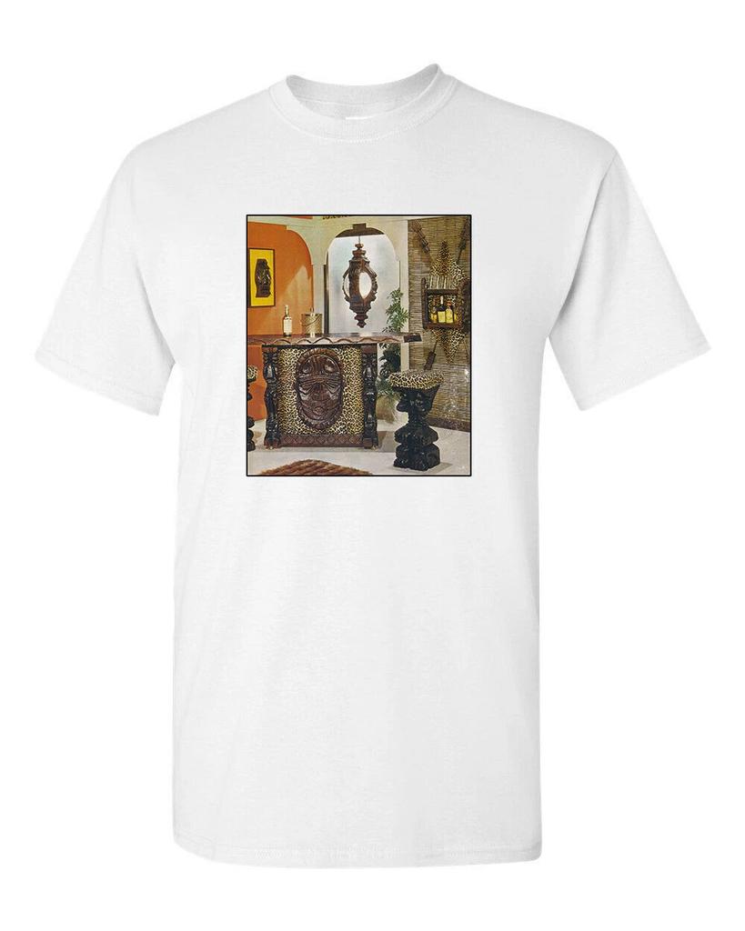 Retro Tiki T Shirt White Cotton Mug Bar No. 48 Home Bar Mid Century