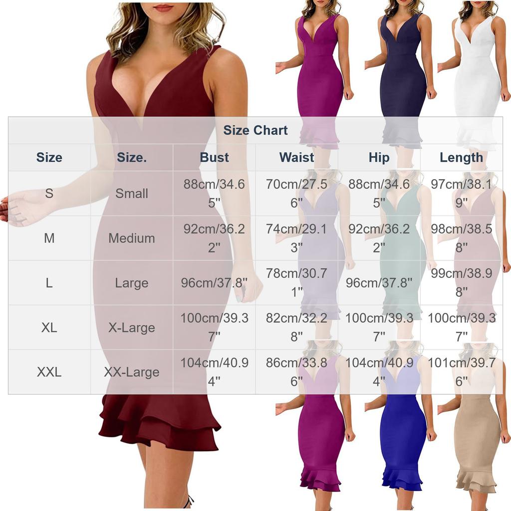 Summer new French European and American style sleeveless v-neck dress hip-wrapped ruffle edge one-step skirt