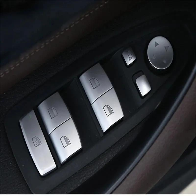 Chrome Door Window Glass Lifter Switch Button Cover Trim Decal Car Styling For BMW 1 3 4 Series F20 F21 F22 F23 F30 F31 F34 F36
