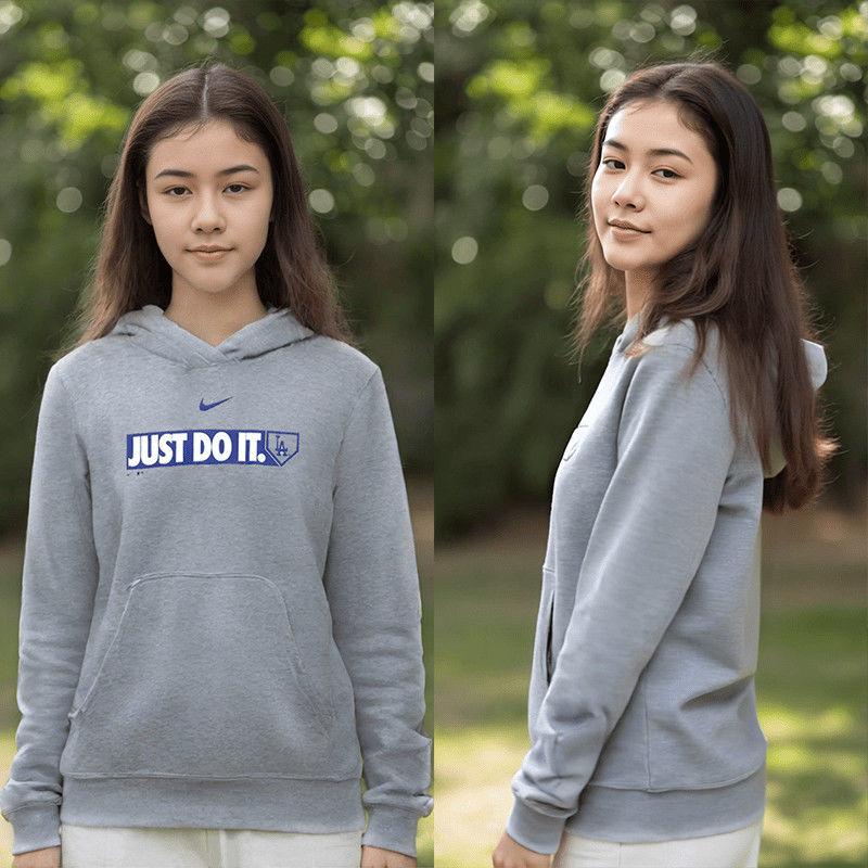 Nike Hoodie Mlb Collaboration Los Angeles Dodgers Long Sleeve Hooded Casual Kids hoodies 3Z3B7SBF6-LAD