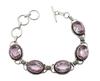 Pink Quartz Gemstone Silver Plated Handmade Bracelet Jewelry BR 04