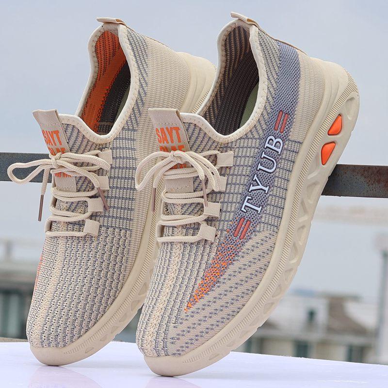Summer Men's Shoes Ice Silk Mesh Shoes Casual Running Sports Shoes Thin Hollow Student Breathable Deodorant Men's Shoes