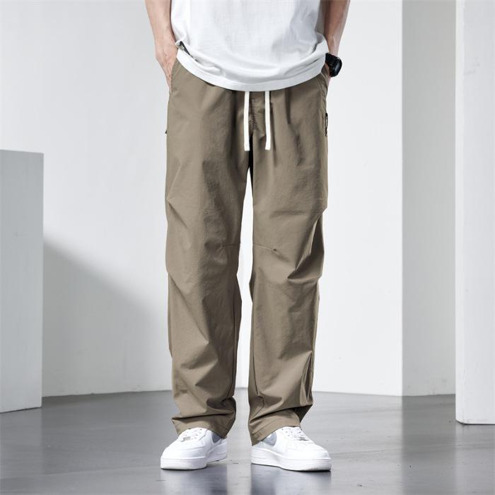 Paratrooper Pants Tooling Pants Trendy Men's Summer Thin American Trendy Brand Straight Casual Pants Men's Drawstring Sweatpants