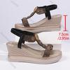 Fashion Crystal Decor Wedge Sandals for Women Bohamian Style Chunky Platform Sandalias Femmes Summer Thick Bottom Beach Sandales Shoes