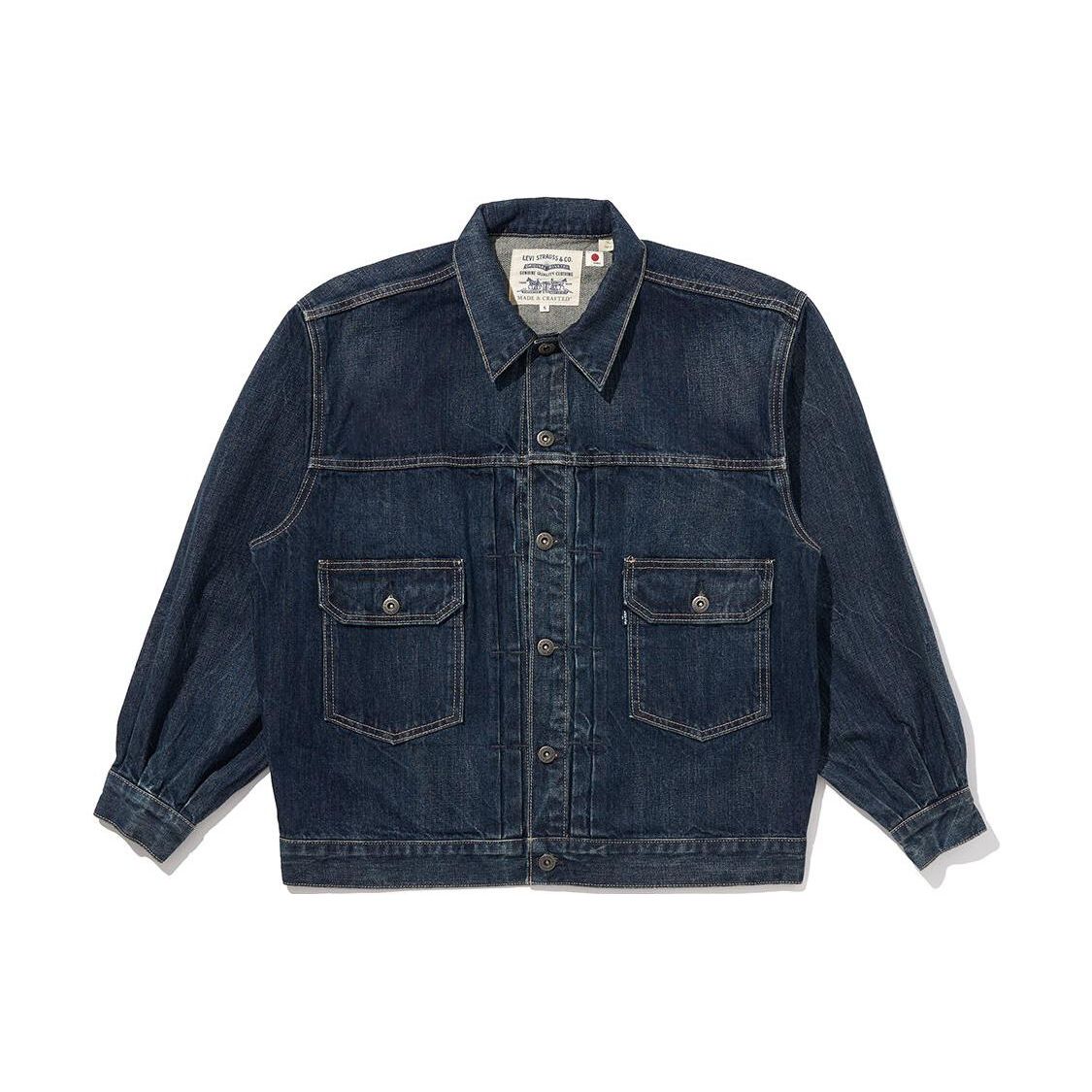 

Levis Серия Midnight Blue Label Однотонная стирка Однобортная джинсовая куртка с длинным рукавом Женские куртки Темно-индиго A2112-0009 M