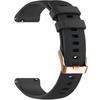 Universal Silicone Strap 18mm, with Gold Buckle, Black