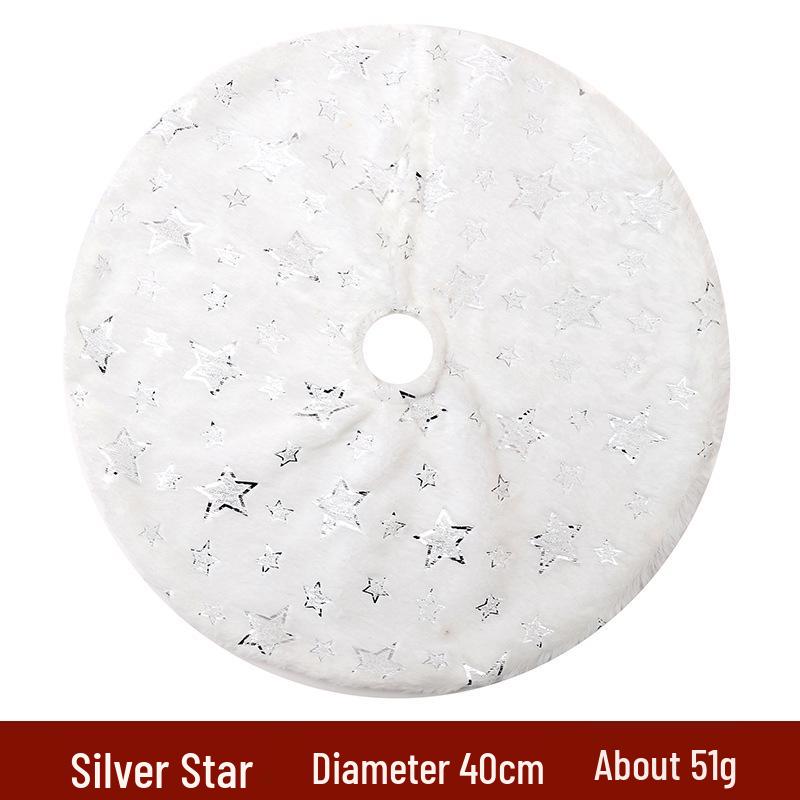 Mini Gold & Silver Snowflake Tree Skirt - Christmas Plaid Cloth Base Party Decoration