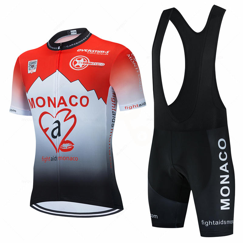2025 Monaco Cycling Team Nueva Ropa de Ciclismo Ropa Deportiva para Bicicleta Ropa Ciclismo Hombre Verano BIcicleta Camisetas Maillot Culotte Ropa